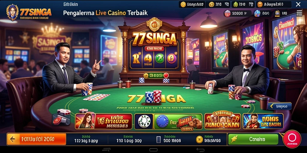 Screenshot permainan Live Casino yang mendebarkan di 77SINGA.