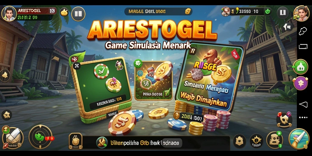 Tampilan gameplay ARIESTOGEL yang menarik dan interaktif.