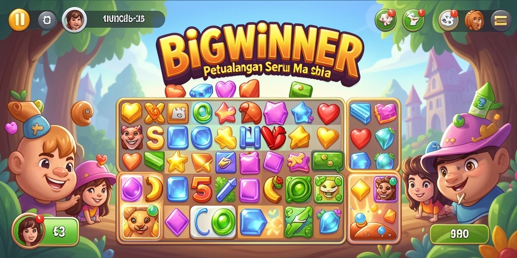 Tampilan gameplay BIGWINNER yang penuh warna dan tantangan seru.