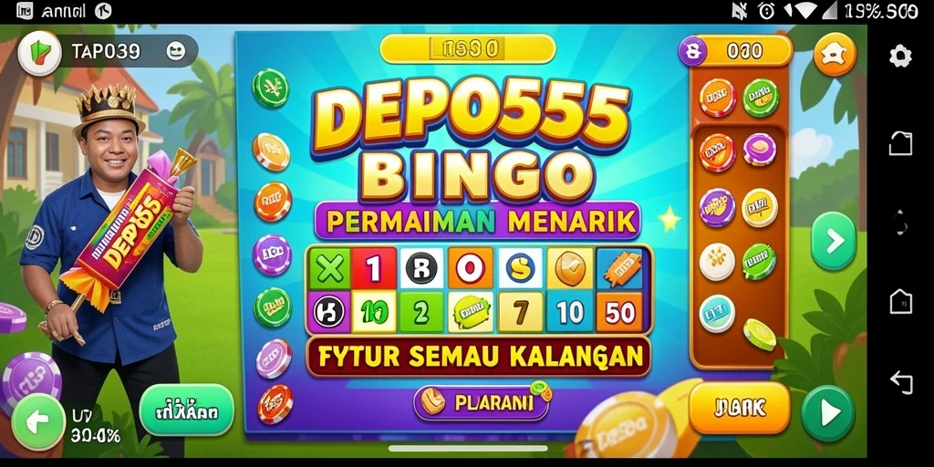 Tampilan menarik dari gameplay Bingo di DEPO555.