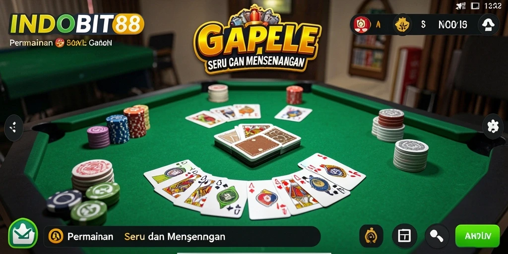 Gameplay seru Gaple di INDOBIT88 yang penuh strategi.