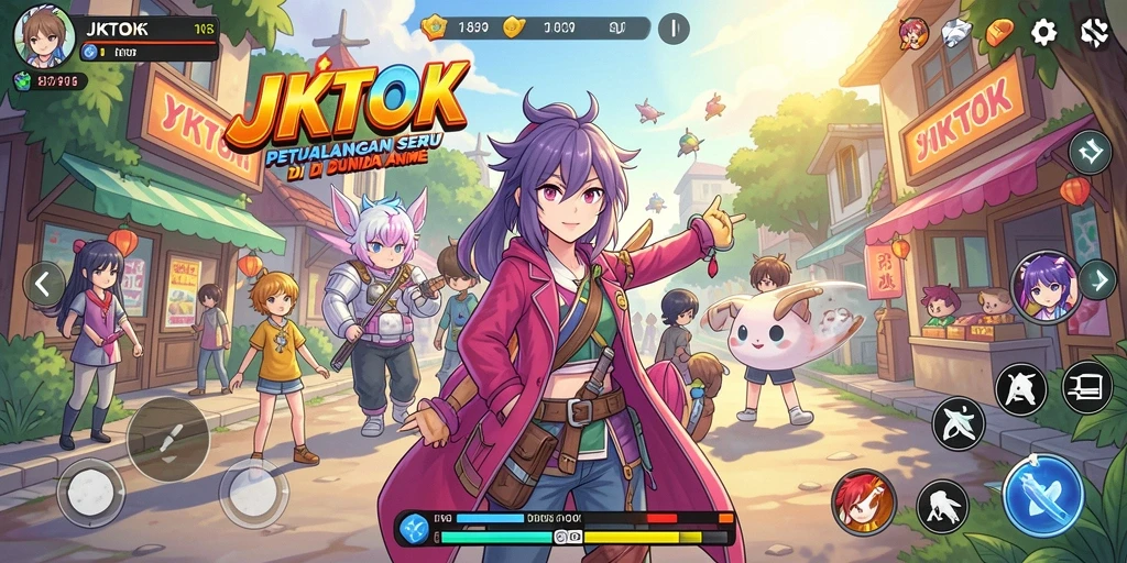 Tampilan gameplay JKTOK yang menarik dengan karakter Anime.