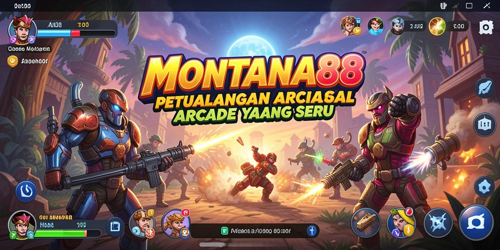 Tampilan gameplay seru dari MONTANA88 saat pemain melewati rintangan.