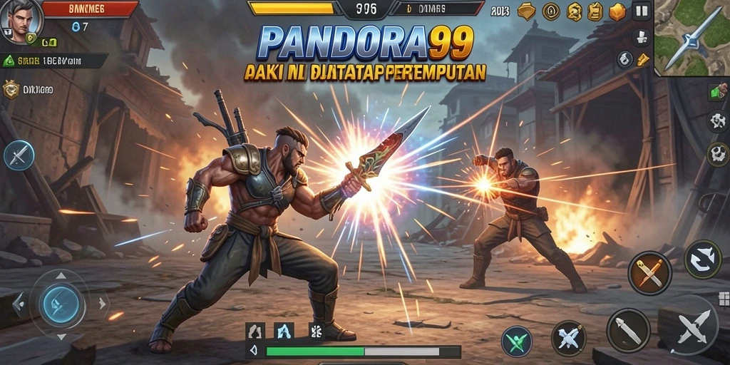 Screenshot menampilkan aksi pertempuran sengit di PANDORA99.