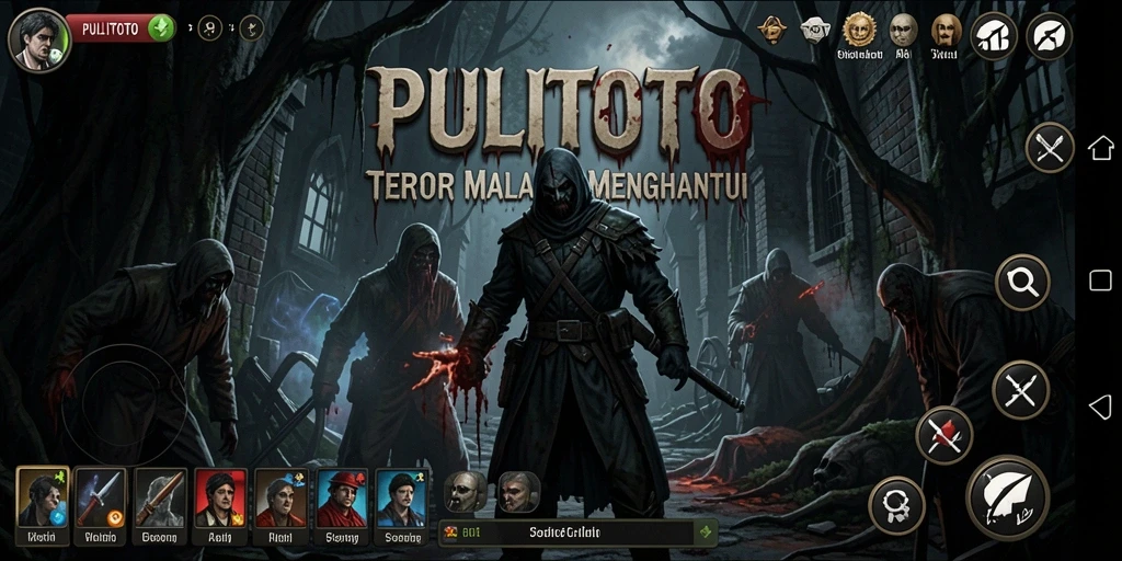 Tangkapan layar gameplay PULITOTO menunjukkan suasana menegangkan dan mencekam.