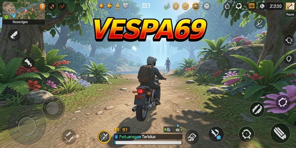 Tampilan gameplay menarik di dunia terbuka VESPA69.